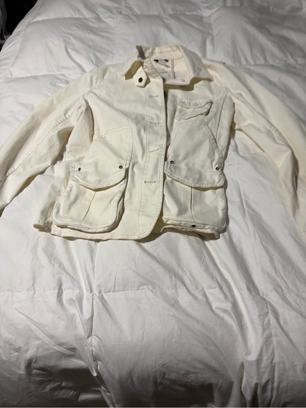 J. Crew Cream Utility Jacket with Patch Pockets - Picture 6 of 6